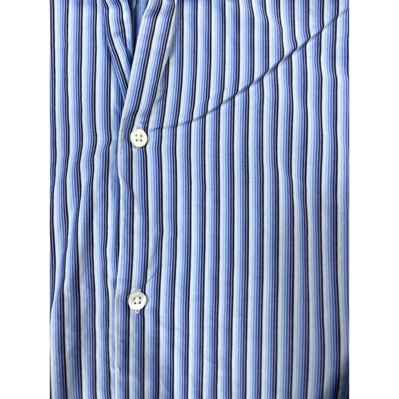 Banana Republic Shirt Mens‎ Large 16 16 1/2 Blue Striped Casual Long Sleeve - Picture 3 of 13